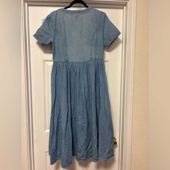 Rare Vintage FADS Denim Button Down Fit and Flare Midi Dress - Size Small - Picture 2 of 5